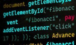 Close-up of vibrant JavaScript code featuring functions and syntax highlighting.